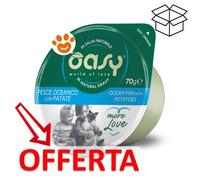 Oasy Cat More Love Green Cup Pesce Oceanico con Patate - Vaschetta Da 70 Gr - CONFEZIONE RISPARMIO