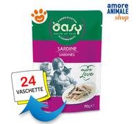 Oasy Cat More Love Sardine Cibo Umido Gatti Vaschetta da 70 gr