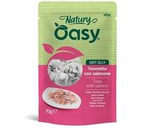 Oasy Cat Natury Soft Jelly Trancetti di Tonnetto con Salmone Busta 70 g