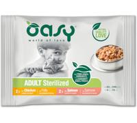 Oasy Cat Sterilised Busta Mix Carne e Pesce 4X85G