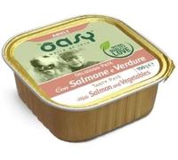 150 gr Oasy Alimento Completo Cibo Umido Delizioso Patè per Cani Adulti di Tutte le Taglie Ricco di Salmone con Verdure Grain e Gluten Free