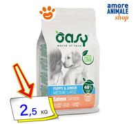 Oasy Dog Puppy e Junior Medium/Large Monoproteico Salmone Cani 2,5/12 Kg