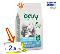 Oasy Dog Puppy e Junior Small/Mini Monoproteico Agnello Cibo Secco Cani 2,5 Kg