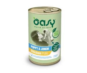 Oasy Dog Puppy & Junior All Breeds Patè 400 gr Paté di pollo - confezione da 12 pezzi - Cibo umido per cani - 1° ORDINE? scegli lo sconto BZR5 / BZR20 + 200 punti fedeltà