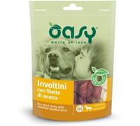Oasy Dog Snack per Cani Involtini di Anatra e Pelle Bovina 100 g