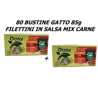 Oasy Gatto 80 bustine 85g sterilizzato miste carne alimento umido per Gatti
