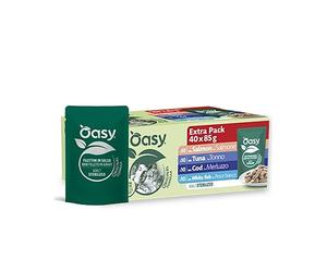 Oasy gatto sterilizzato buste bustine mix pesce multipack 40 pz umido gatti