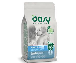 Oasy Monoprotein formula Puppy&Junior Medium/Large Agnello 12 kg - Crocchette monoproteiche cane - 1° ORDINE? scegli lo sconto BZR5 / BZR20 + 200 punti fedeltà