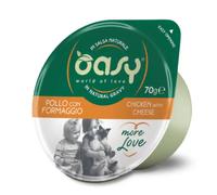 Oasy More Love Cat Green Cup in salsa naturale 70 gr Pollo con formaggio - confezione da 6 pezzi - Cibo umido per gatti - 1° ORDINE? scegli lo sconto BZR5 / BZR20 + 200 punti fedeltà