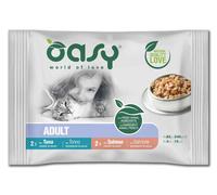 Oasy Gatto Multipack Adult Bocconcini in Salsa con Tonno e Salmone 4x85g