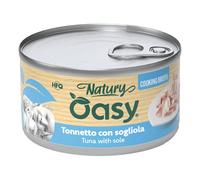 85 gr Oasy Natury Sfilaccetti di Pesce in Brodo di Cottura Alimento Completo Cibo Umido per Gatti Adulti Gusto Tonnetto con Sogliola