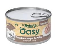 85 gr Oasy Natury Sfilaccetti di Pesce in Brodo di Cottura Alimento Completo Cibo Umido per Gatti Adulti Gusto Tonnetto con Vongole del Pacifico