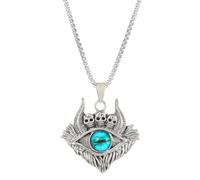 OATHCAF Collana gotica con teschio con ciondolo in lega di zinco gioielli di cristallo per le donne accessori in pietra occhio di vetro creature mitiche regali