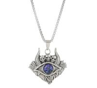 OATHCAF Collana gotica con teschio con ciondolo in lega di zinco gioielli di cristallo per le donne accessori in pietra occhio di vetro creature mitiche regali