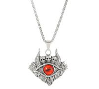 OATHCAF Collana gotica con teschio con ciondolo in lega di zinco gioielli di cristallo per le donne accessori in pietra occhio di vetro creature mitiche regali