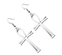 OATIPHO 1 Paio orecchino gioielli per ragazza borchie anelli collana di perle costume catena multiplo orecchini gioielli dell'orecchio della signora penzoloni a croce Silver