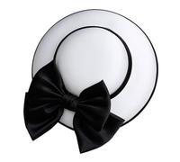 OATIPHO 1 Pc Cappello a Cilindro Retrò Cappello Fedora Di Lana Cappello Da Cerimonia Cappelli Da Sole Per Le Donne Elegante Alla Moda Cappello Da Festa Tessuto Bianca