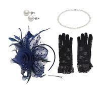 OATIPHO 1 Set cappello da cocktail party il velo da sposa berretti per le donne vestiletto matrimoniale fashion design toper cappello affascinante cappelli fascinator per le donne abs Navy