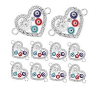 OATIPHO 10 Pezzi Bracciale Occhio del Diavolo perla dell'occhio diabolico Forniture di gioielli Accessori per gioielli portachiavi con perline per gli occhi CAMBINO MALE lega Argento