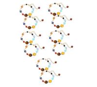 OATIPHO 10 Pezzi Bracciale Regolabile da Donna con Pianeti e Corpo Protettore in Pietre Naturali Fatto a Mano Cosmo