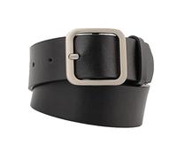 OATIPHO 1pezzi Cintura Donna in Vera Pelle Regolabile Con Fibbia Quadrata Slim Casual Per Vita e Fianchi Nero Argento