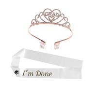 OATIPHO 1set Sash e Per Laurea Rhinestone Tiara e Fascia Per Celebrazione Laurea Per Graduati e Festeggiamenti Speciali