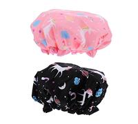 OATIPHO 2 Pezzi Doccia Impermeabili per Donne Design Unicorno per Bagno e Protezione per Durante Trattamenti Spa e