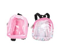 OATIPHO 2 Pezzi Mini Zaino Scolastico in Pvc Trasparente Fiori, Accessori Per Mini Casa Decorativa e Fotografia, Artigianale Per Collezionisti Di Miniature