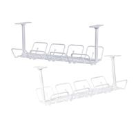 OATIPHO 2 Pezzi Organizer Gestione Cavi Sotto Scrivania Supporto Porta Adattatori e Ganci Vassoio Compatto per Tavolo Ufficio Metodo Ordinamento Cavi e Alimentatori Sotto Tavolo