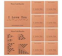 OATIPHO 20 Pezzi Schede per imparare il codice Morse Carta di auguri di Natale carta di San carte di apprendimento biglietto d'auguri Biglietto di auguri unico Light Brown