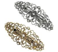 OATIPHO 2pezzi Fermaglio Per Di Vintage e Cristalli Per Decorativo e Resistente Per Code Di Cavallo e Acconciature Semi-raccolte