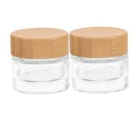 OATIPHO 2pezzi Pz Barattoli Per Coperchio Legno Contenitori Vuoti Ricaricabili Per Cosmetici Jar Per Campioni Di Crema Viso e Ombretto Per Viaggi e Uso Quotidiano