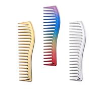 OATIPHO 3 Pezzi Pettine per Denti Larghi Strumenti Professionali per Parrucchieri per Taglio e Styling su Asciutti e Bagnati Include Pettini Colorati e Placcati Oro e