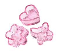 OATIPHO 3pezzi Bicchiere in Vetro per Nail Art Rosa Contenitore Trasparente Forma di Cuore Fiore Farfalla per Smalto Dappen Dish in Cristallo per Monomero per Unghie Acriliche Ciotola