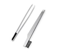 OATIPHO 3pezzi Pinzetta in Acciaio Per Sopracciglia Punta Smussata e Dritta Pinzette Portatili Per Strumento Cosmetico Resistente e Leggero