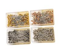 OATIPHO 400 Pezzi Spillo Dritto per Cucito Testa a Sfera Perlata Perni di Posizionamento in Metallo per Bouquet Fiori All’Occhiello e Decorazioni Fai da Te Colori Assortiti Oro Rosa