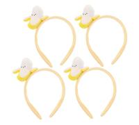OATIPHO 4pezzi Banana Shaped Hairband Fruit Headband Soft Material Spa Headband For Face Spa Halloween Party Tropical Festivals Reusable Hair Accessories