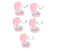 OATIPHO 5 Pezzi Scatola Per La Conservazione Della Protesi Piccolo Impostore Pulito Soltanto Immergiti Conservatori Per i Denti Astuccio Durante La Notte Sottile Adulti Dente Plastica Rosa