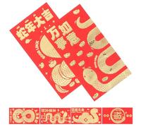 OATIPHO 6 Pezzi Anno del Serpente Buste Rosse Cartoon per Capodanno Cinese Buste Hong Bao Resistente in Carta per Decorazioni Festive e Regali Fortunati