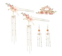 OATIPHO Accessori Capelli Hanfu Tradizionali Con Pettine Forcine Fiore e Orecchini Con Lunga Nappa Per Abiti Antichi e Occasioni Speciali