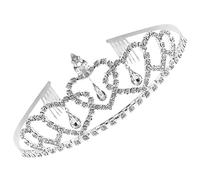 OATIPHO accessori per con strass per la sposa di strass da sposa della sposa decorazioni nuziale coroncina sposa Bride Headband corone per ragazze lega Argento