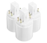 OATIPHO Adattatore Portalampada G24Q a E27 3 Pezzi Convertitore Base Lampadina a 4 Pin Resistente al Calore per Illuminazione Residenziale e Commerciale Installazione senza Attrezzi