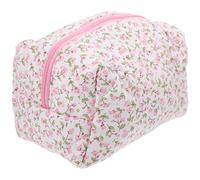 OATIPHO Borsa cosmetica floreale trapuntato Contratto di trucco da viaggio per le donne borse per il trucco borse per organizzatori per viaggi pochette per il trucco cotone