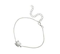 OATIPHO Bracciale Cavigliera in Lega con Ciondolo a Forma di Testuggine Vintage Stile Spiaggia Antico Argento Accessorio Unisex Resistente Sostanze Nocive per Polso e Caviglia