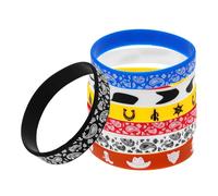 OATIPHO Braccialetti in Silicone Colorati da 7 Pezzi, Cinturini Elastici Unisex a Tema Western Cowboy per Feste e Decorazioni, Fasce per Polso Leggere e Resistenti per Eventi Speciali