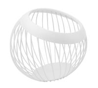 OATIPHO Cesto in Ferro Battuto Portaoggetti da Cucina Bianco, Contenitore Porta Frutta e Snack per Soggiorno e Bagno, Cestino Salvaspazio per Organizzazione Casa