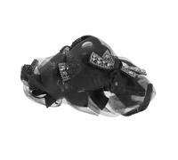 OATIPHO Clip Capelli Art Déco con Nastro Nero in Tulle e Strass Morsetto Antiscivolo Glitterato Vintage per Acconciature Raccolte Accessorio Gotico Elegante per Halloween e Feste