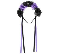 OATIPHO Copricapo da Festa Teschio e Rose per Halloween Fascia per Chioma Creativa Leggera e Resistente Accessorio Decorativo per Travestimenti e Feste del Giorno dei Colore Casuale