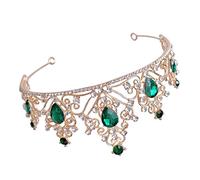 OATIPHO di cristallo per donne Diademi diadema per le donne Nozze Accessori per per le donne di compleanno Diadem Hochzeit Krone Braut Krone tiara Lega di zinco Verde