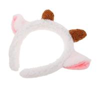 OATIPHO Fascia per Chioma con Corna e Orecchie di Pecora in Peluche Bianco, Cerchietto Morbido per Cosplay, Feste di Natale e Lavaggio Viso, Accessorio Donna Tema Fattoria e Compleanno